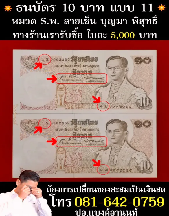 รับซื้อแบงค์เก่าปทุมธานี